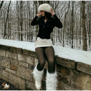 NEW COMPRESSION BAND AND SINGLE SEAM OPTION! THE ORIGINAL LEGGINGS WITH MAGIC FLEECE LINING - 4 COLORS - CLOSED FOOT - Fleece tights available in skin tones from light to brown.