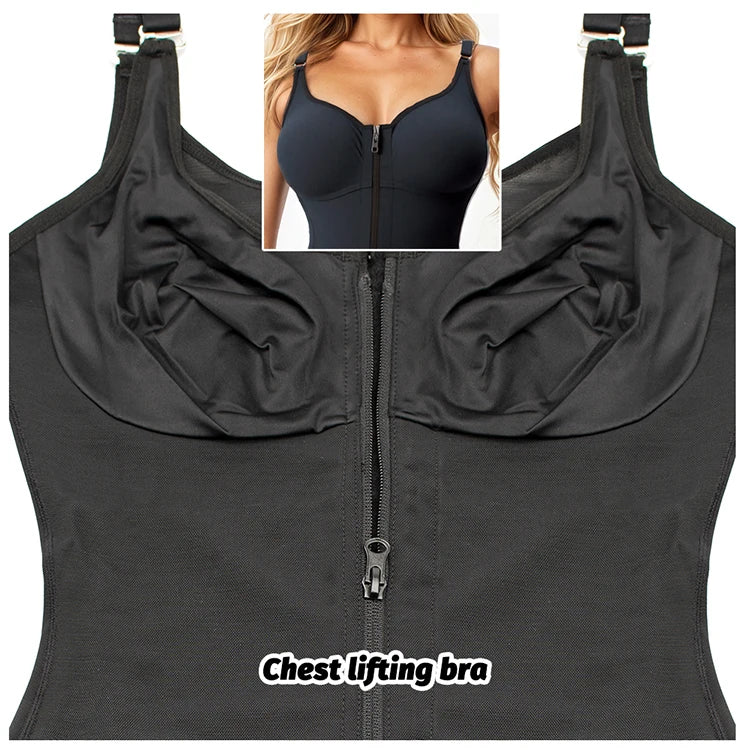 Women’s YIANNA Fajas Colombianas shapewear  Tummy Control Butt Lifter Shaper with Zipper Crotch detachable shoulder strap